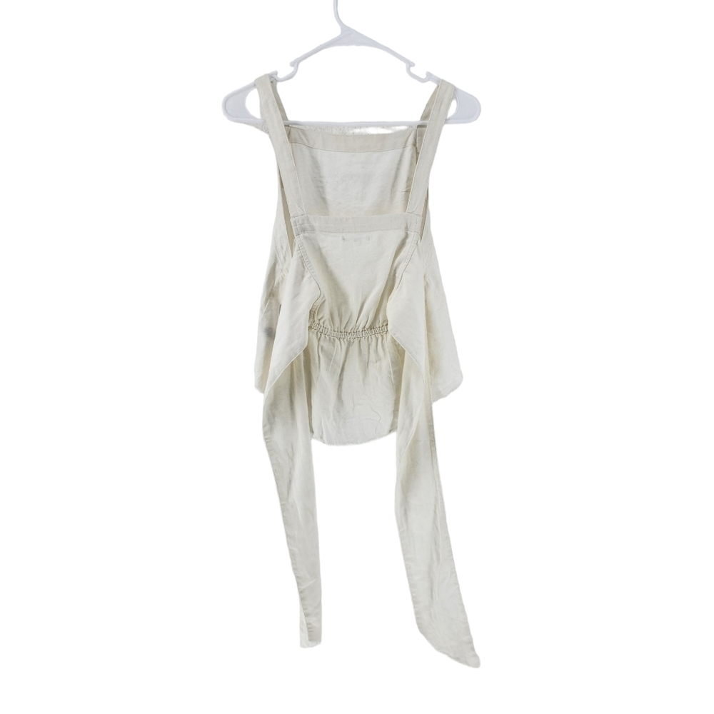 BP Women's Linen Blend Tie Front Tank Top - S - Picture 5 of 7